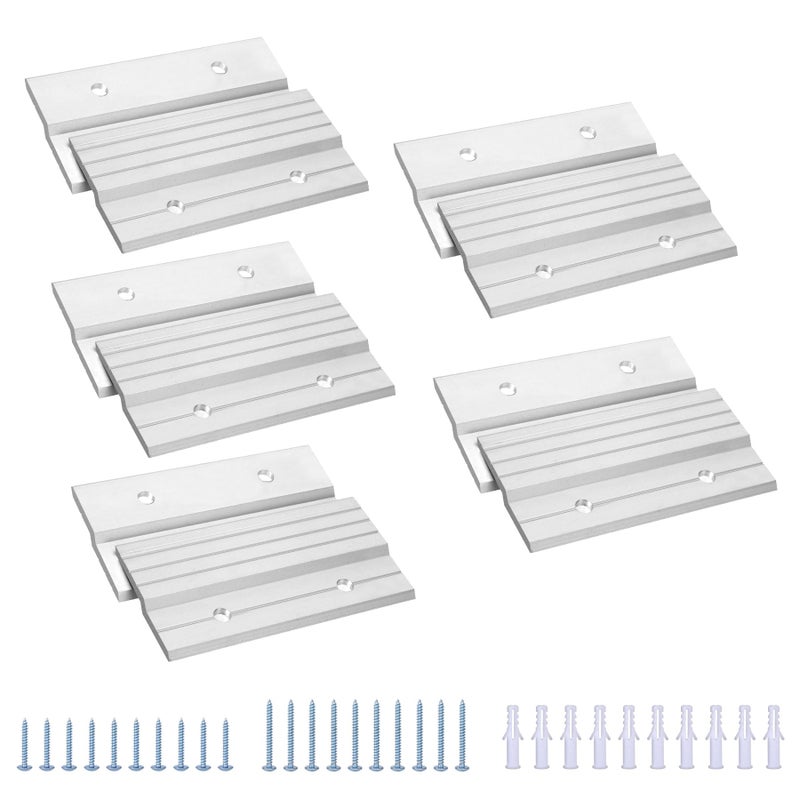 AENTGIU French Cleat Picture Hanger, 4" Aluminum Z Clips Interlocking Picture Cleat Wall Mounting Bracket Hardware Kit for Whiteboard, Panels, Shelf, Artwork, Cabinet, Art Frames (5 Pairs) - Image 1